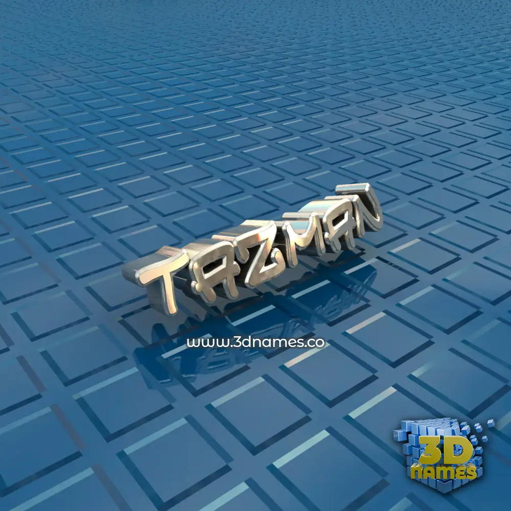 tazman in Blue Bling style - 3D name wallpaper