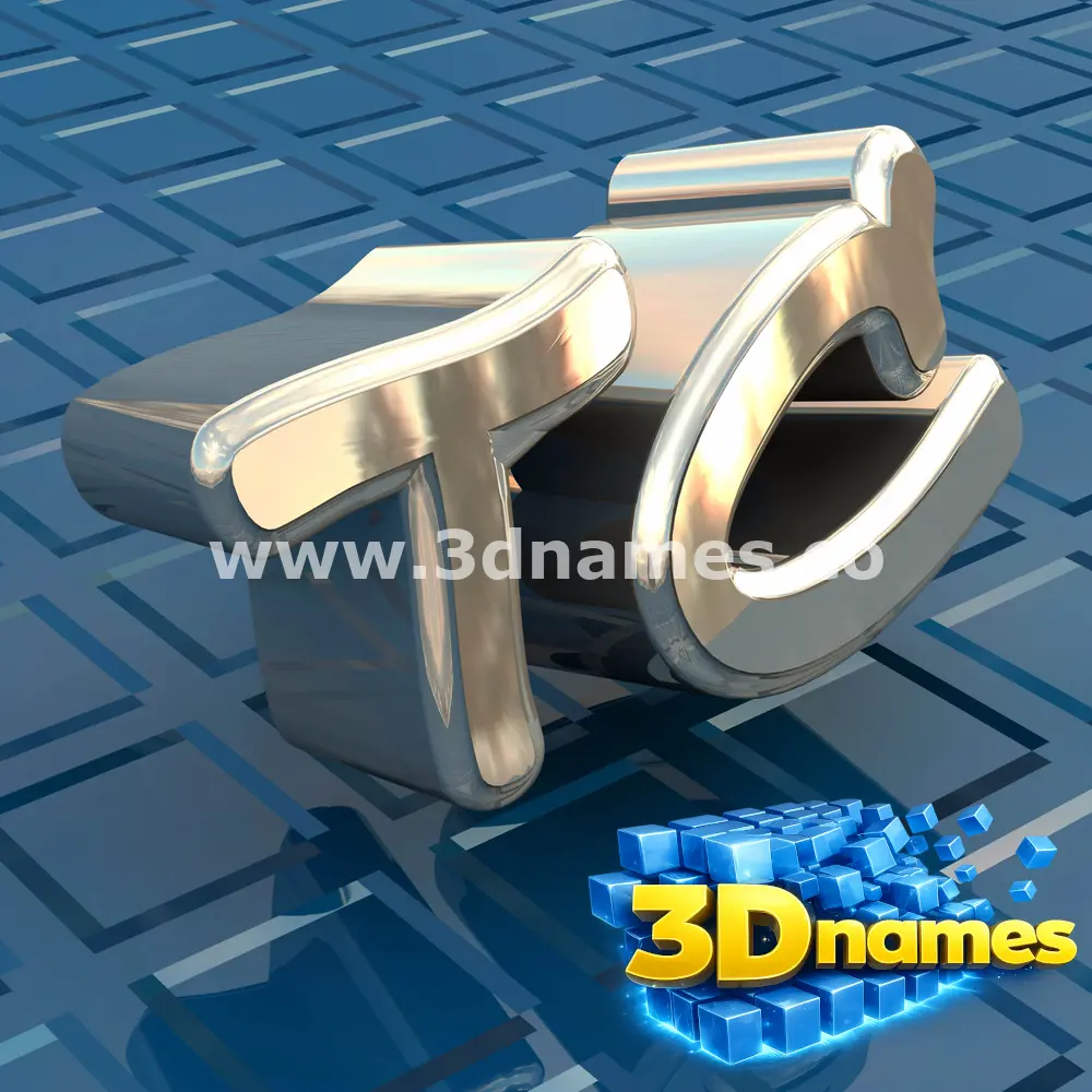 tc in Blue Bling style - 3D name wallpaper