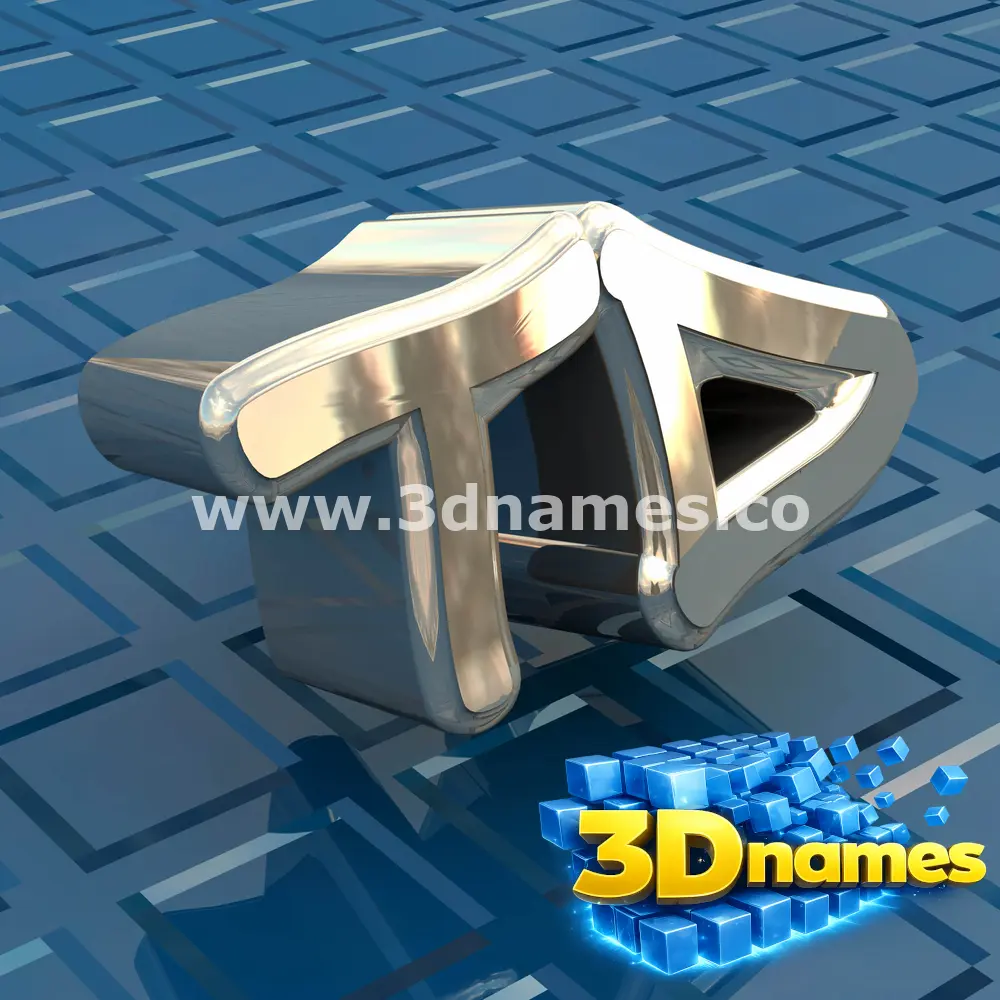 td in Blue Bling style - 3D name wallpaper