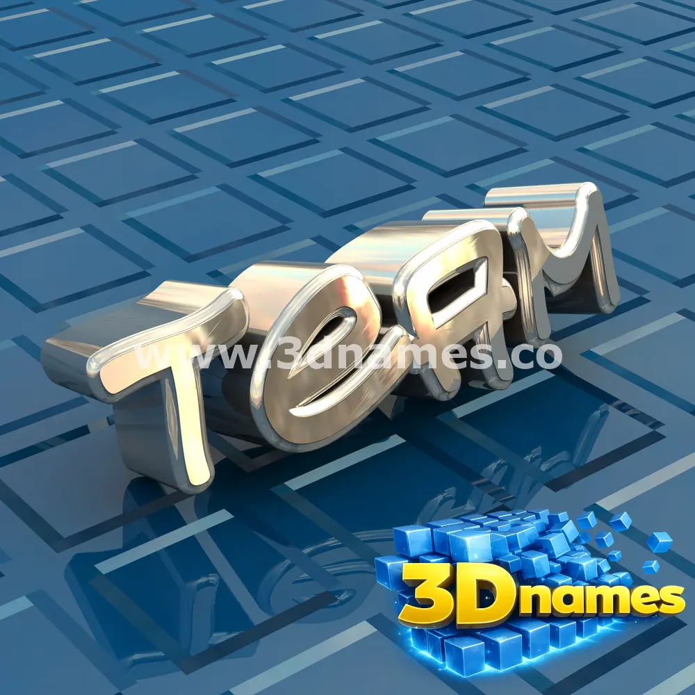 team in Blue Bling style - 3D name wallpaper