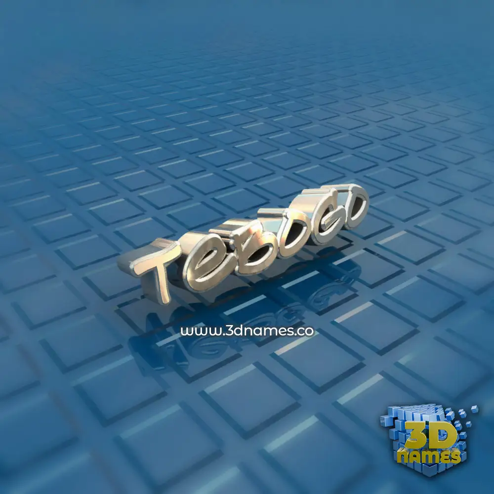 tebogo in Blue Bling style - 3D name wallpaper