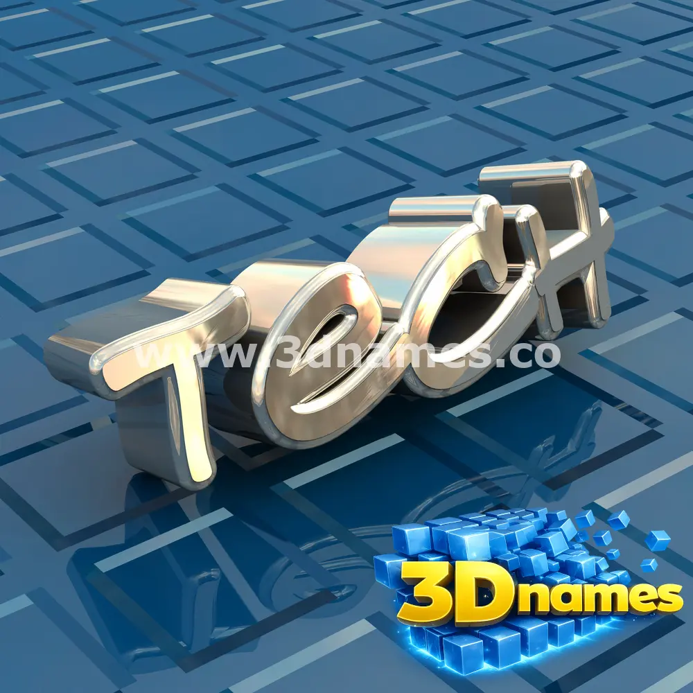 tech in Blue Bling style - 3D name wallpaper