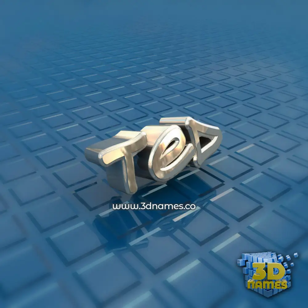 ted in Blue Bling style - 3D name wallpaper