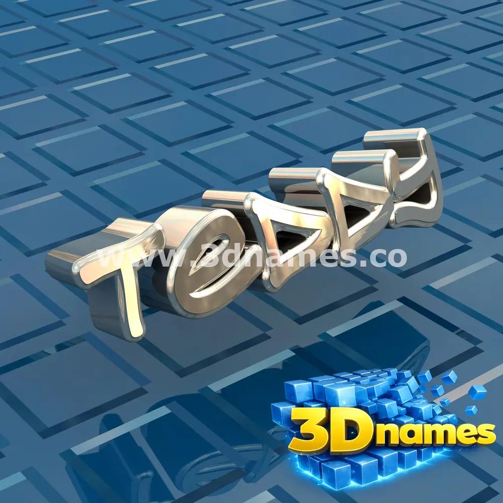 teddy in Blue Bling style - 3D name wallpaper