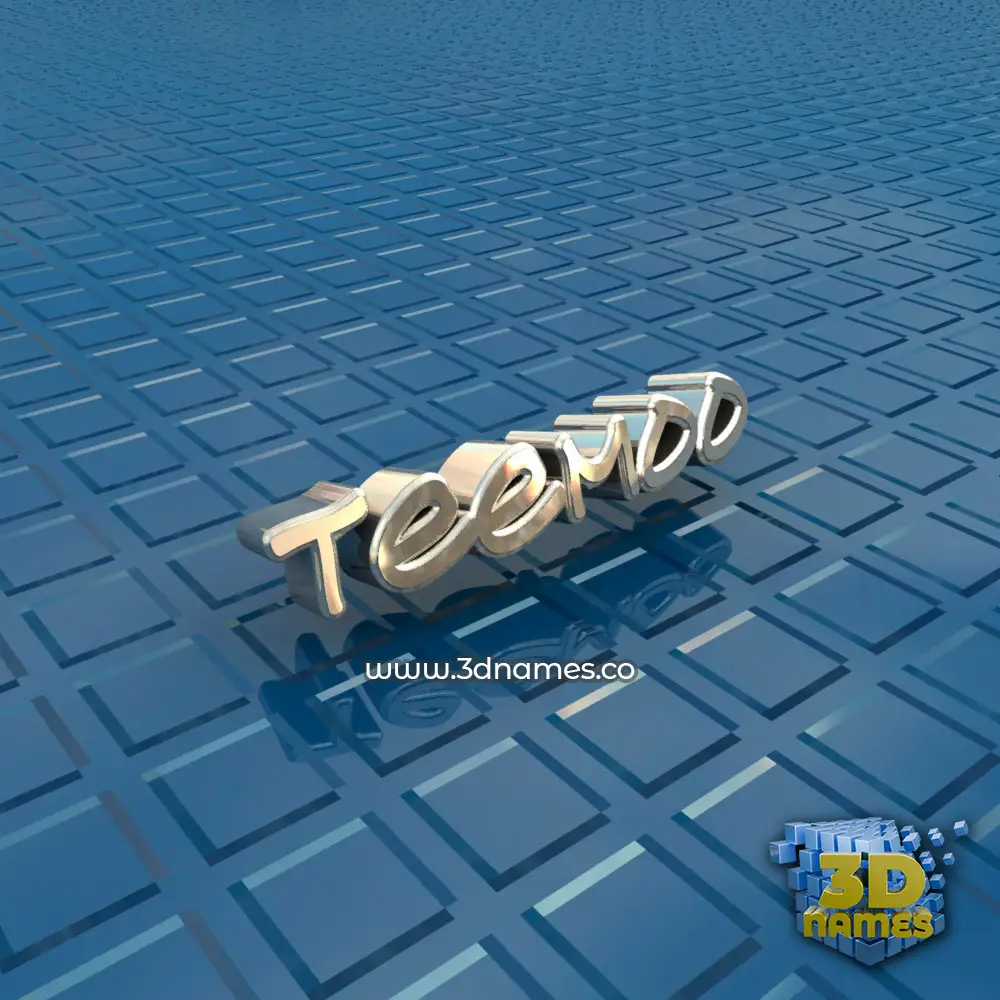 teemoo in Blue Bling style - 3D name wallpaper