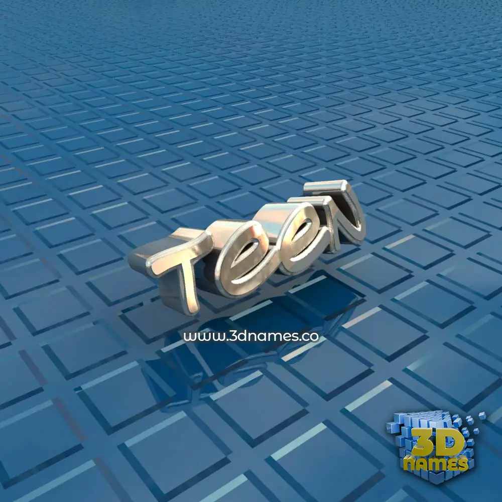 teen in Blue Bling style - 3D name wallpaper
