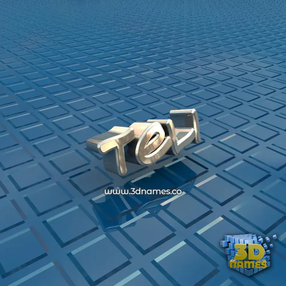 teli in Blue Bling style - 3D name wallpaper