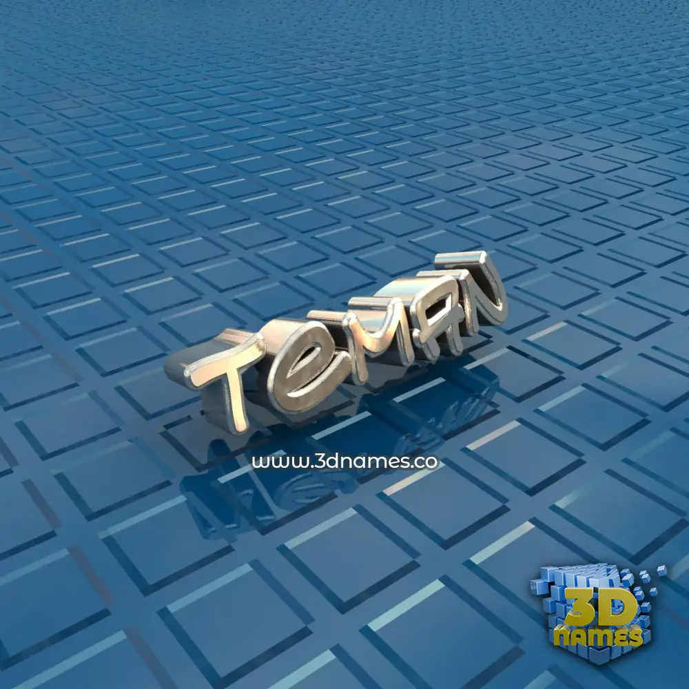 teman in Blue Bling style - 3D name wallpaper