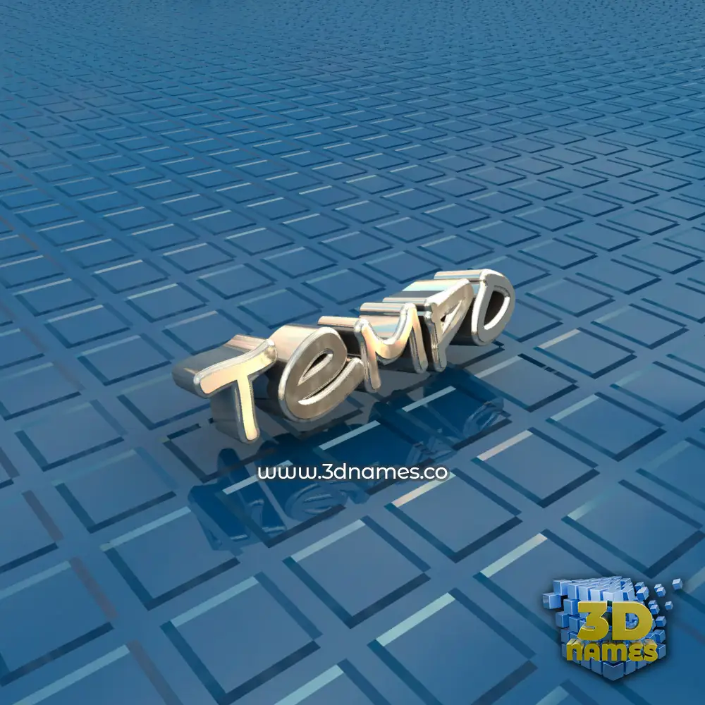 tempo in Blue Bling style - 3D name wallpaper