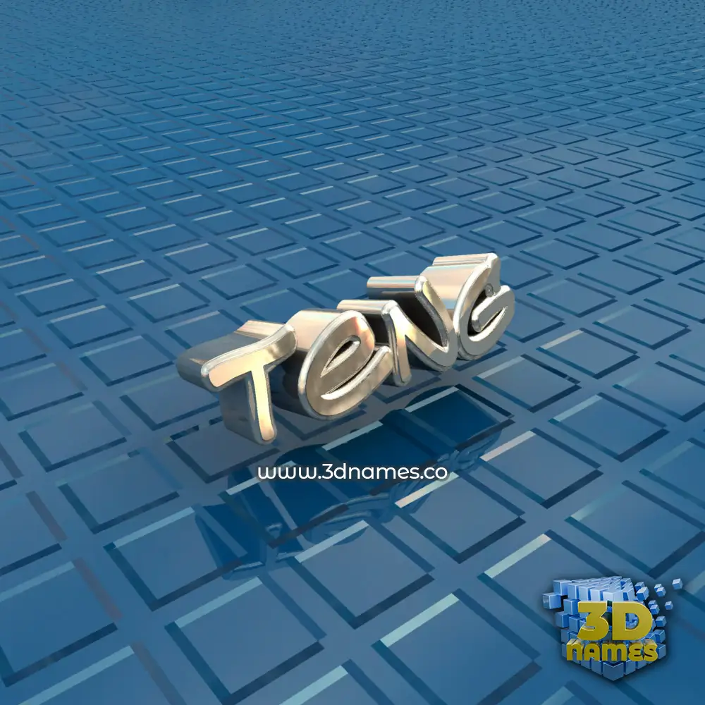 teng in Blue Bling style - 3D name wallpaper