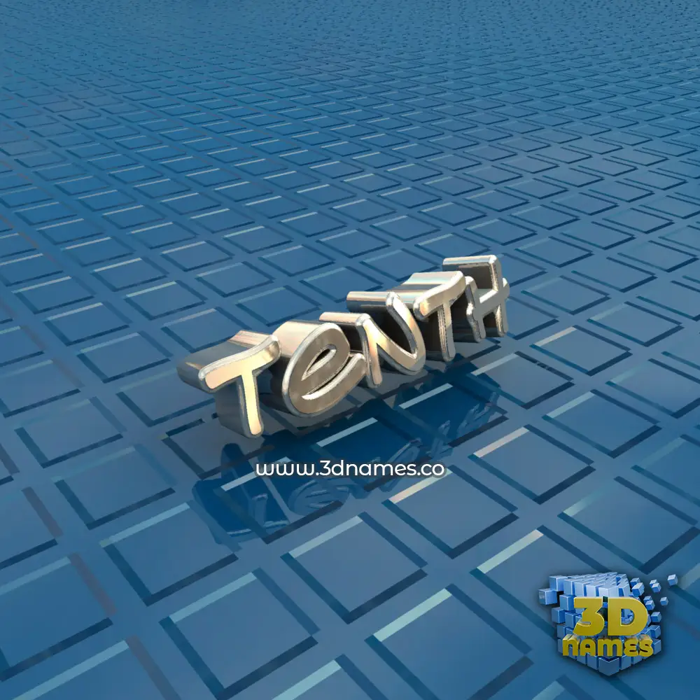 tenth in Blue Bling style - 3D name wallpaper