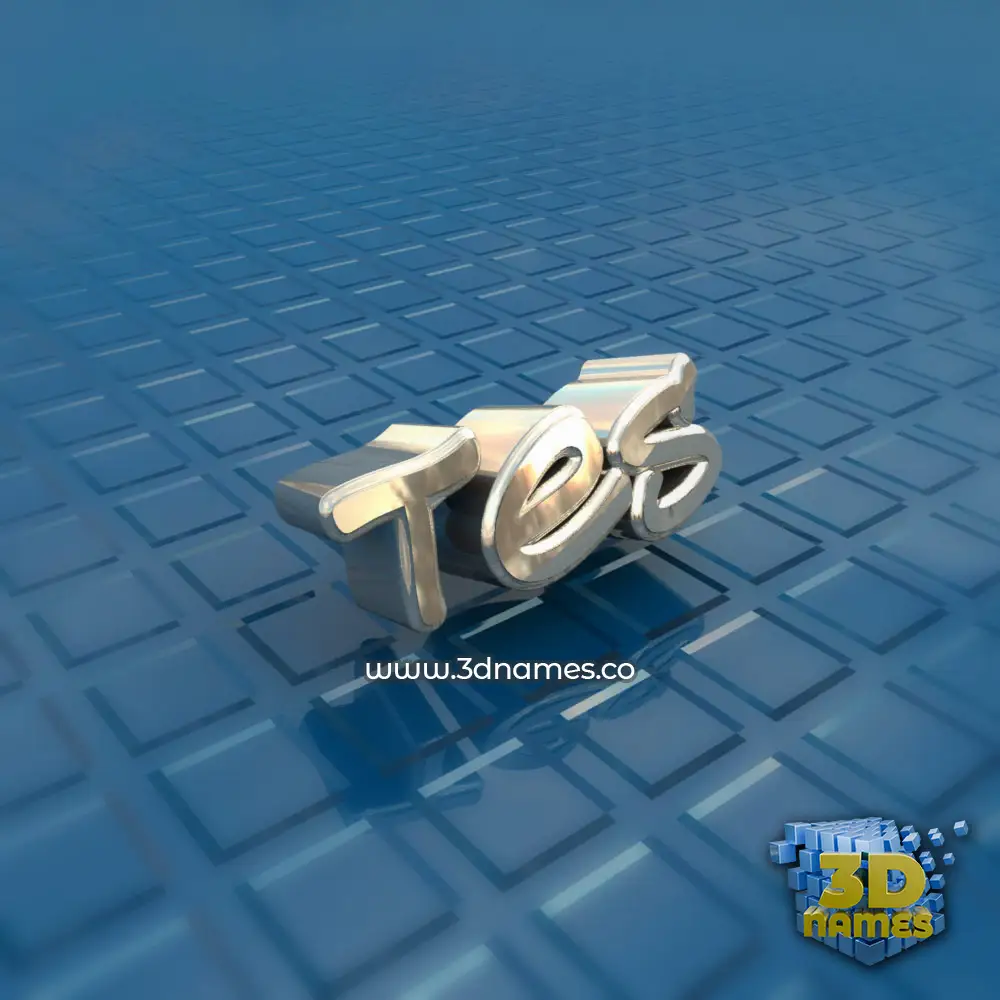 tes in Blue Bling style - 3D name wallpaper