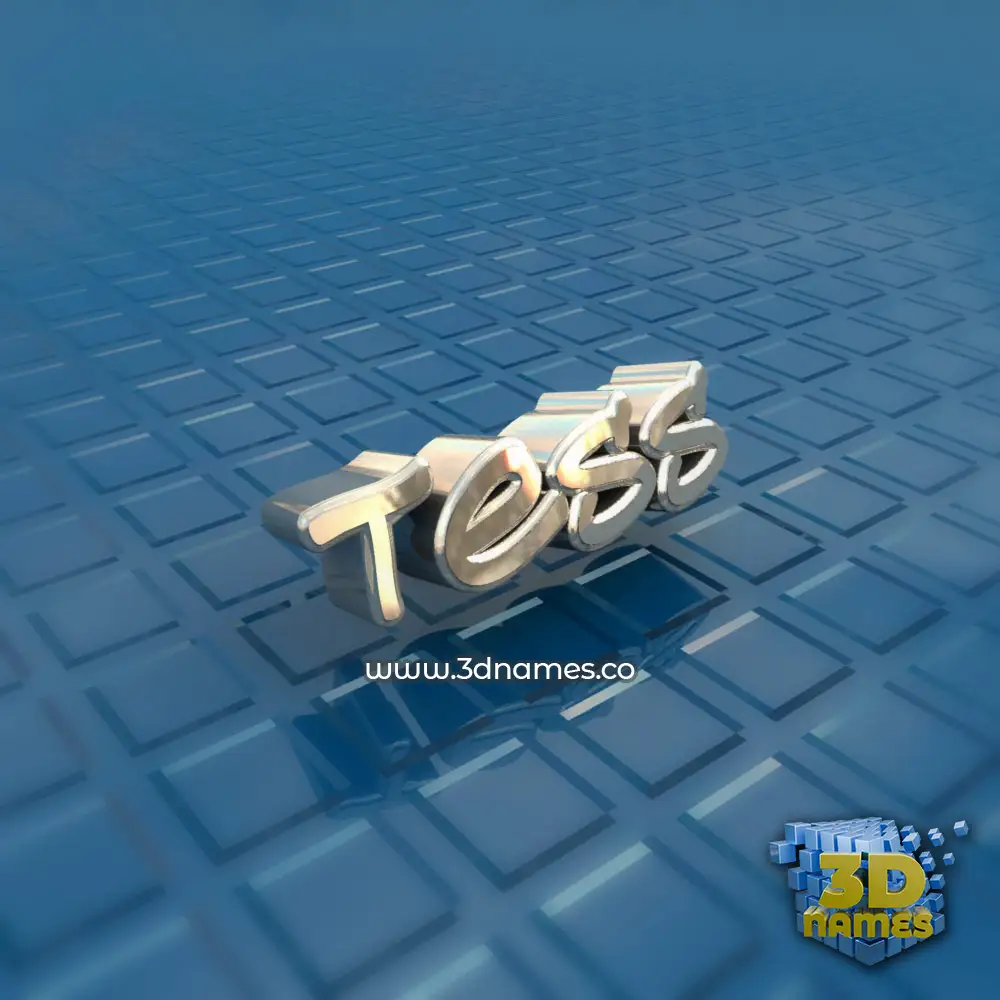 tess in Blue Bling style - 3D name wallpaper