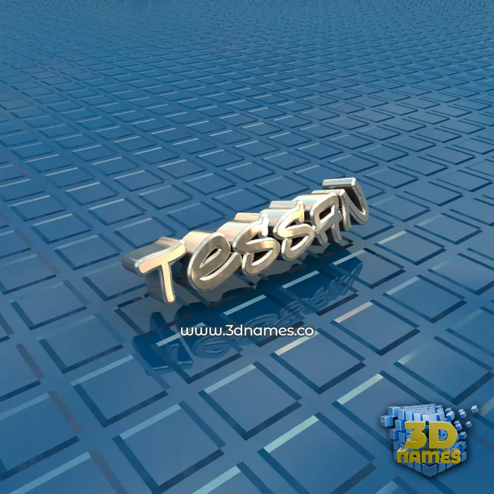 tessan in Blue Bling style - 3D name wallpaper