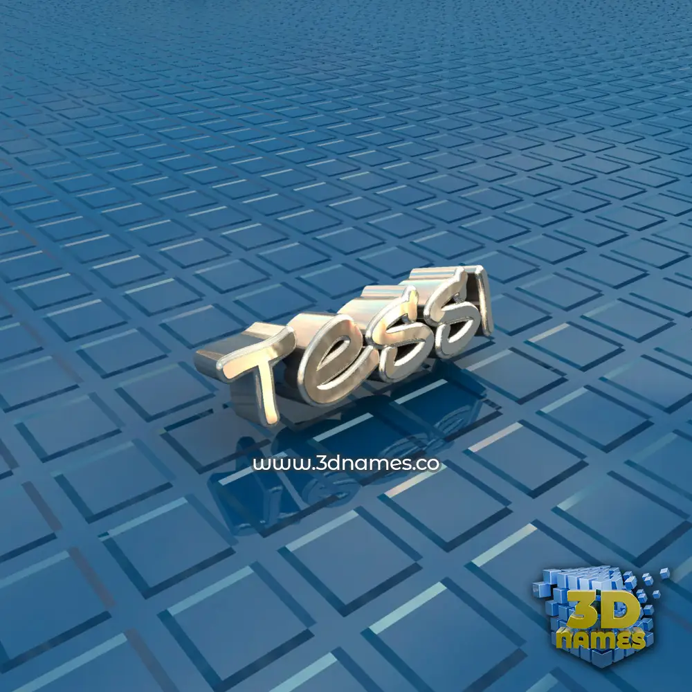 tessi in Blue Bling style - 3D name wallpaper