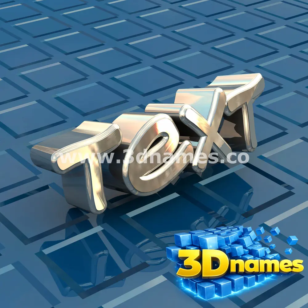 text in Blue Bling style - 3D name wallpaper