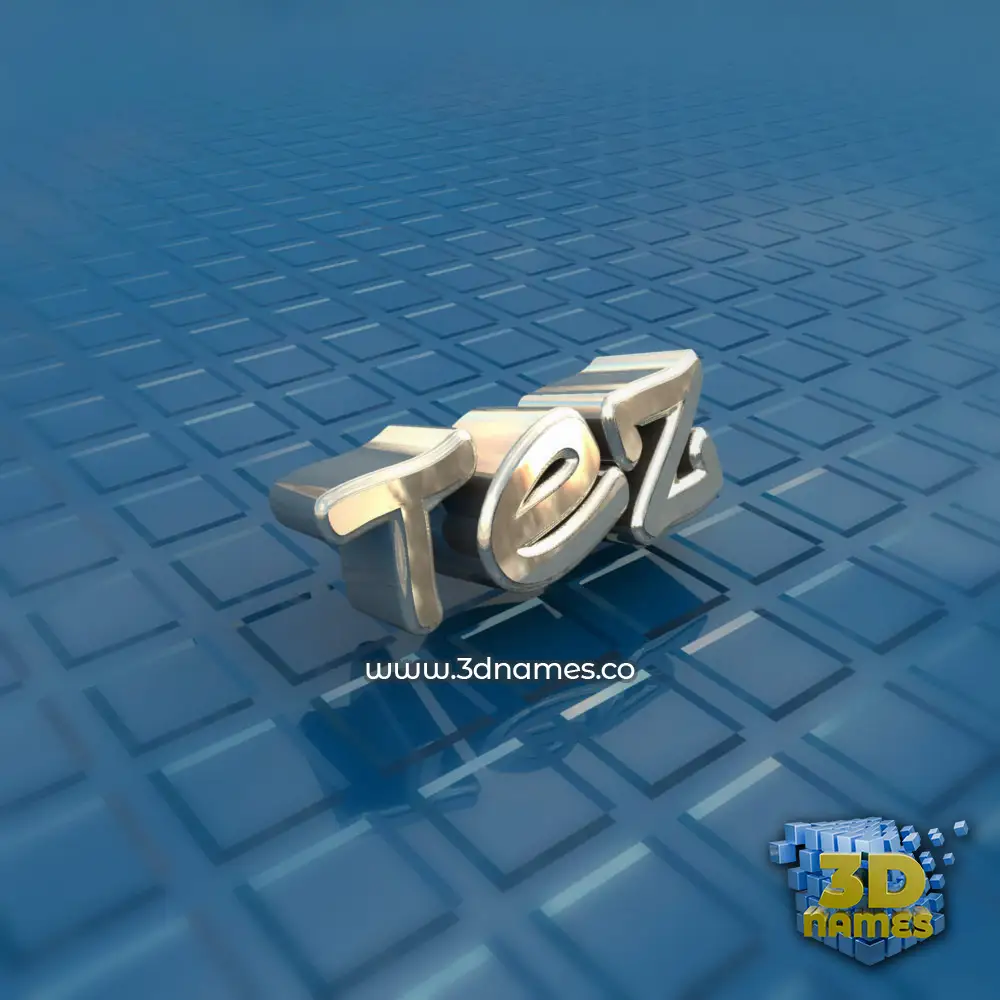 tez in Blue Bling style - 3D name wallpaper