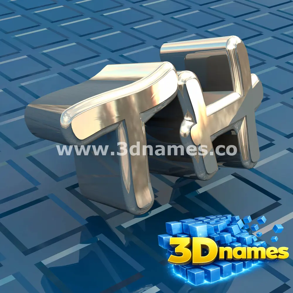 th in Blue Bling style - 3D name wallpaper