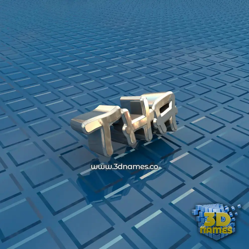 tha in Blue Bling style - 3D name wallpaper
