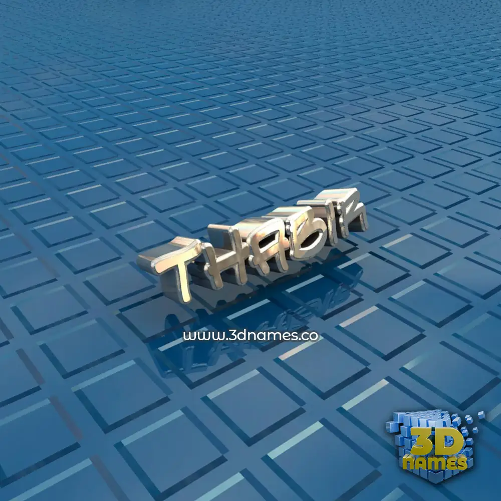 thabir in Blue Bling style - 3D name wallpaper