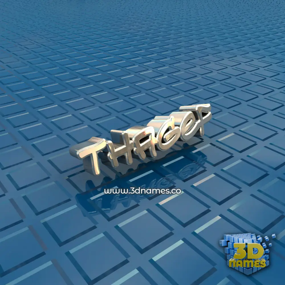 thagef in Blue Bling style - 3D name wallpaper