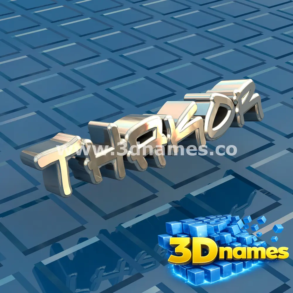 thakor in Blue Bling style - 3D name wallpaper