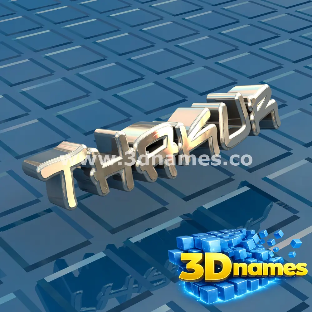 thakur in Blue Bling style - 3D name wallpaper