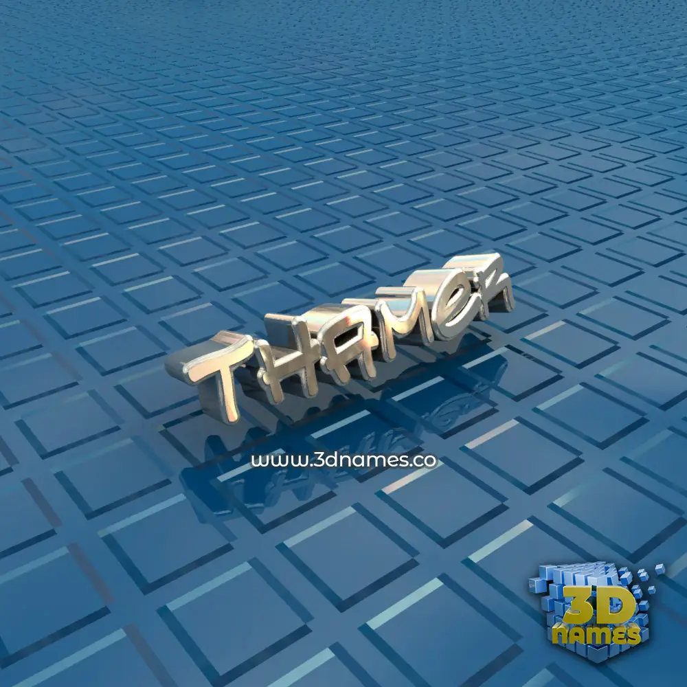 thamer in Blue Bling style - 3D name wallpaper
