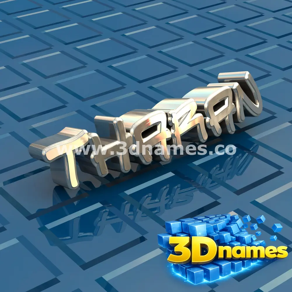 tharan in Blue Bling style - 3D name wallpaper