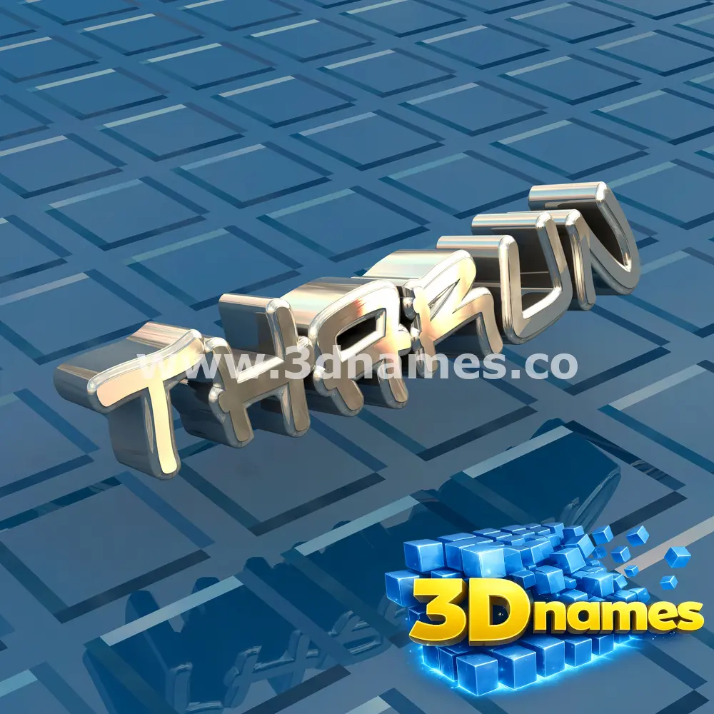 tharun in Blue Bling style - 3D name wallpaper
