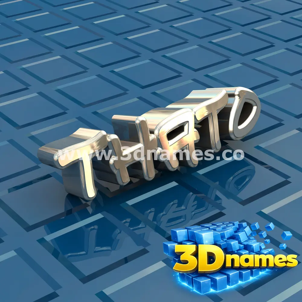 thato in Blue Bling style - 3D name wallpaper