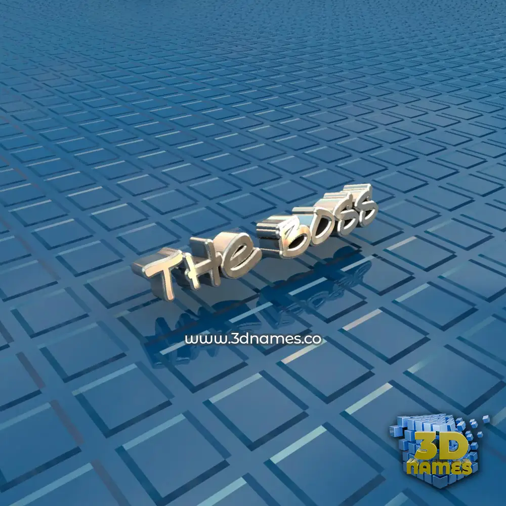 the boss in Blue Bling style - 3D name wallpaper