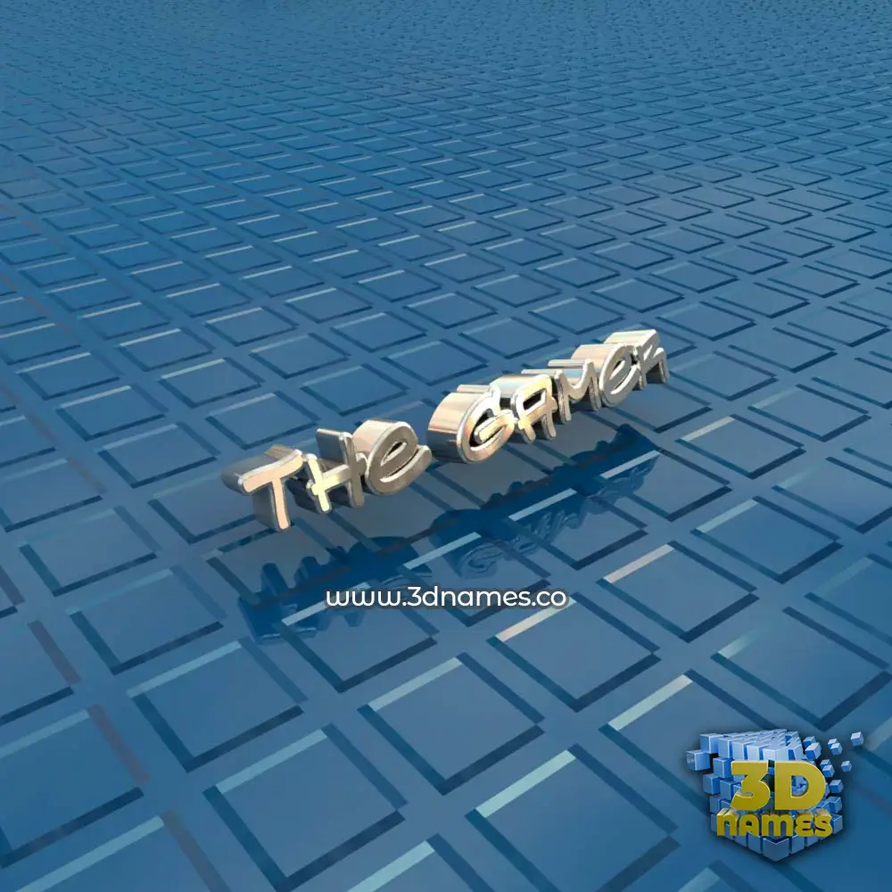 the gamer in Blue Bling style - 3D name wallpaper