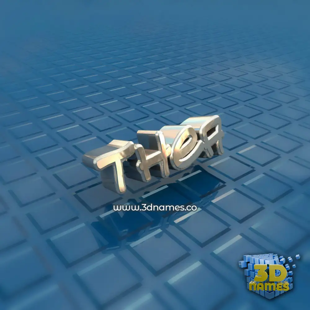 thea in Blue Bling style - 3D name wallpaper