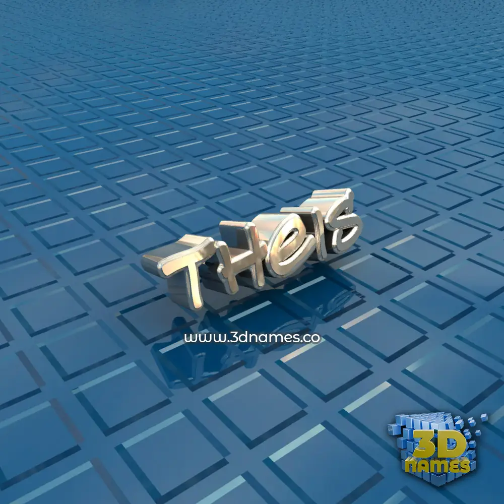 theis in Blue Bling style - 3D name wallpaper