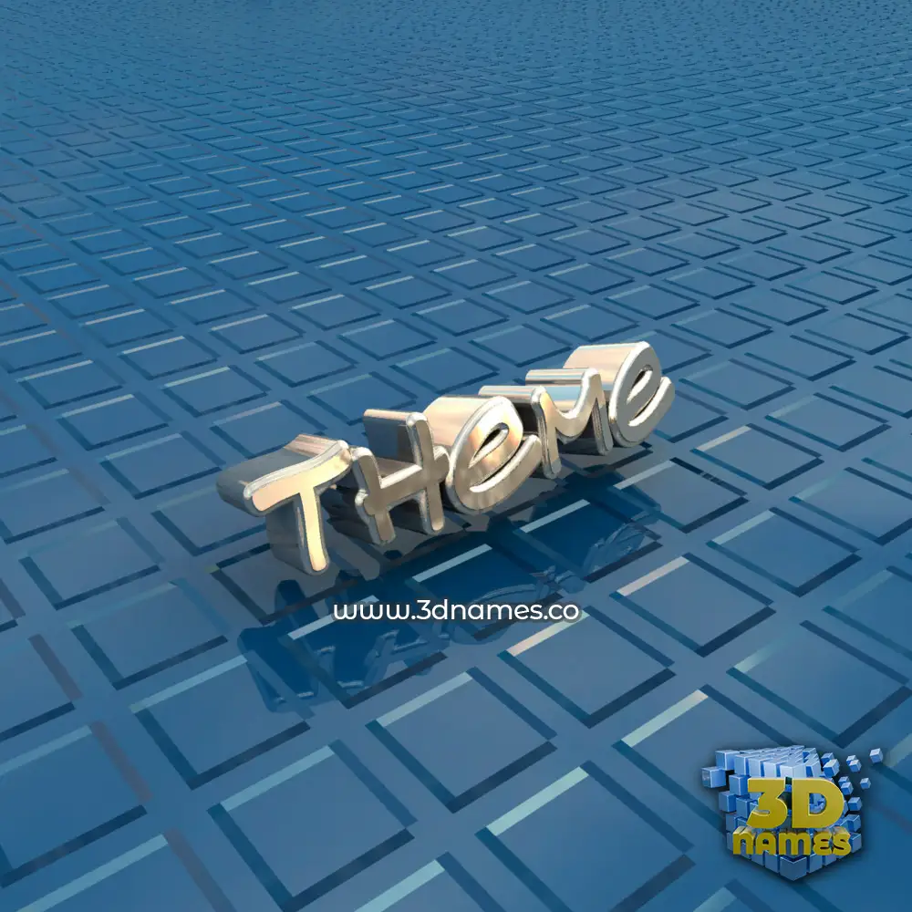 theme in Blue Bling style - 3D name wallpaper