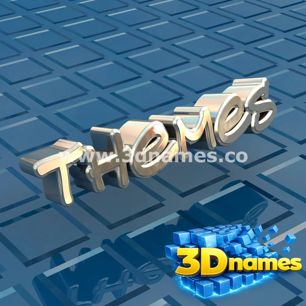 themes in Blue Bling style - 3D name wallpaper