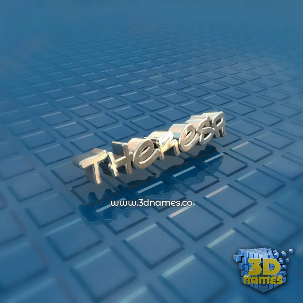 theresa in Blue Bling style - 3D name wallpaper