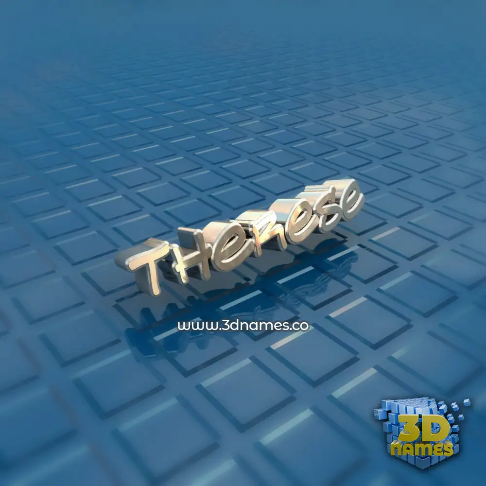 therese in Blue Bling style - 3D name wallpaper