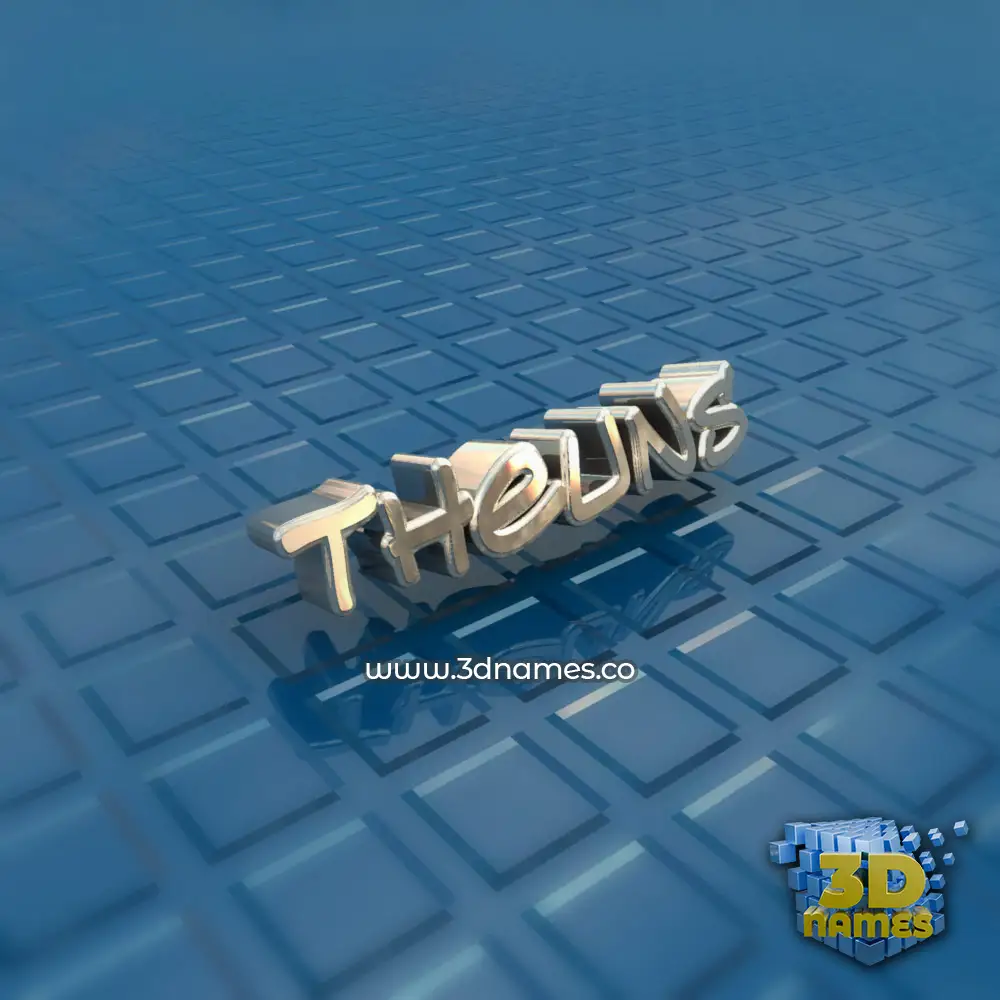 theuns in Blue Bling style - 3D name wallpaper