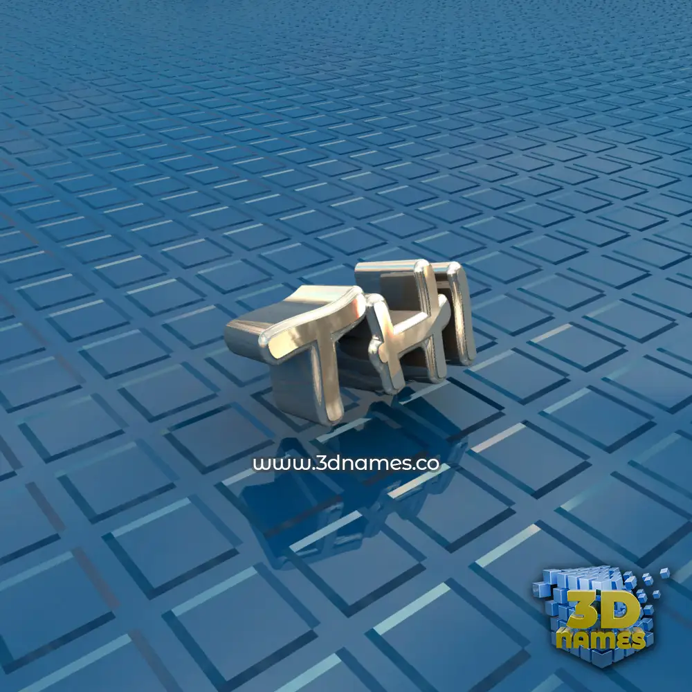 thi in Blue Bling style - 3D name wallpaper