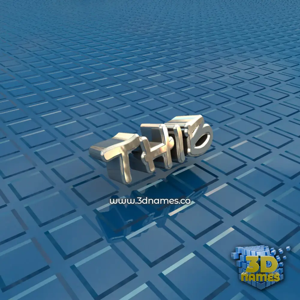 thib in Blue Bling style - 3D name wallpaper