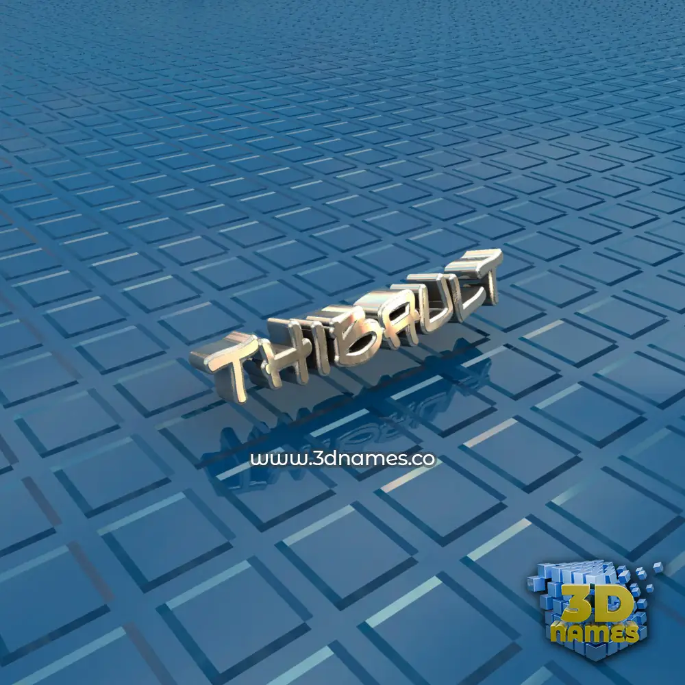 thibault in Blue Bling style - 3D name wallpaper