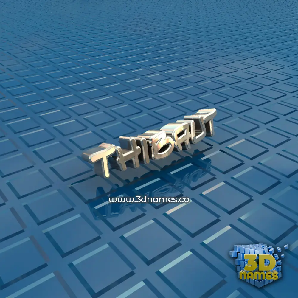 thibaut in Blue Bling style - 3D name wallpaper