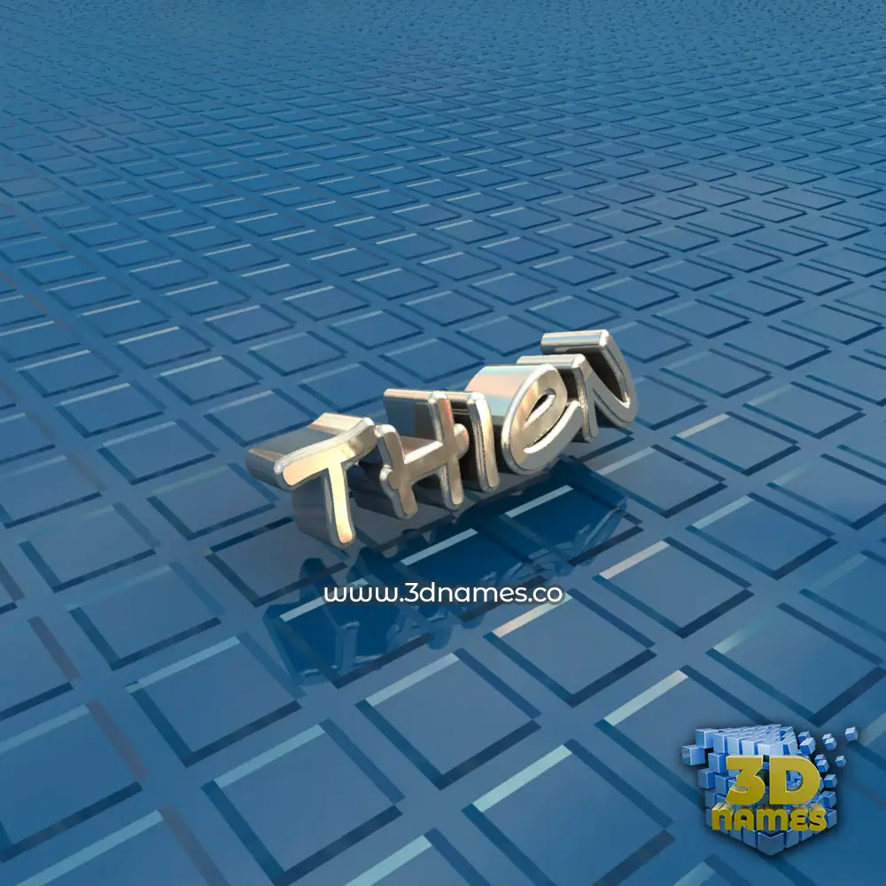 thien in Blue Bling style - 3D name wallpaper