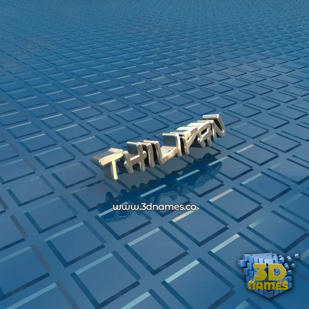 thilipan in Blue Bling style - 3D name wallpaper