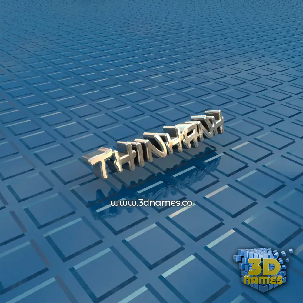 thinhanh in Blue Bling style - 3D name wallpaper