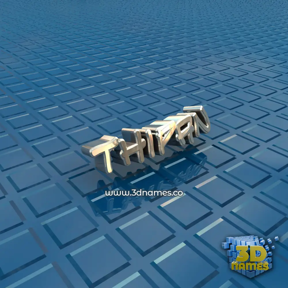 thipan in Blue Bling style - 3D name wallpaper