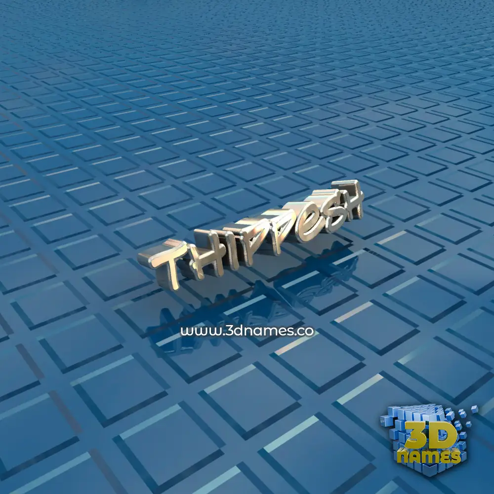 thippesh in Blue Bling style - 3D name wallpaper