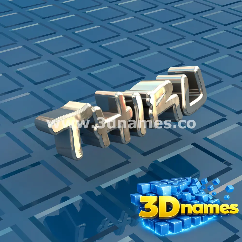 thiru in Blue Bling style - 3D name wallpaper